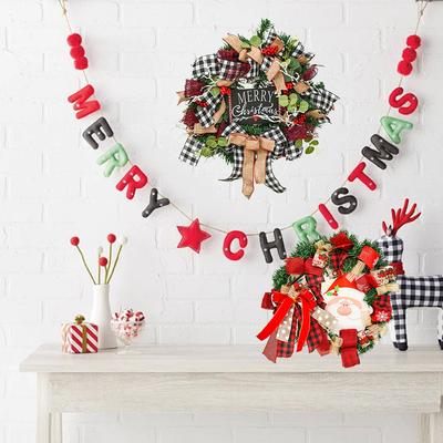 Christmas Hanging Wreath, Front Door Decorations Wreaths Christmas Artificial Garland Xmas Rattan Wreaths for Christmas Party