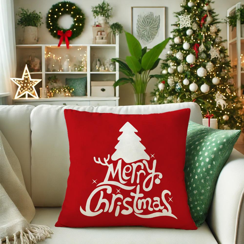1pcs Classic Santa Claus Series Cushion Pillow Cover Fashion Christmas Theme Snowman Pattern Pillowcase For Home Sofa Decoration