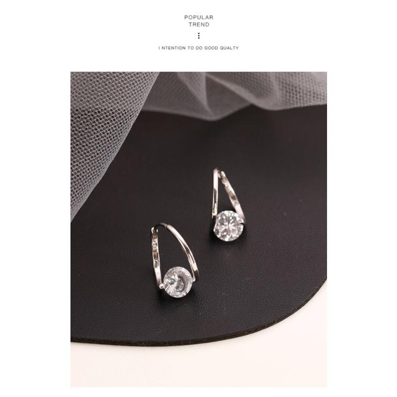 925 Sterling Silver Zircon Earrings for Women, Fashionable and Exquisite Trendy Earrings, Earrings, Light Luxury Korean Style Earrings
