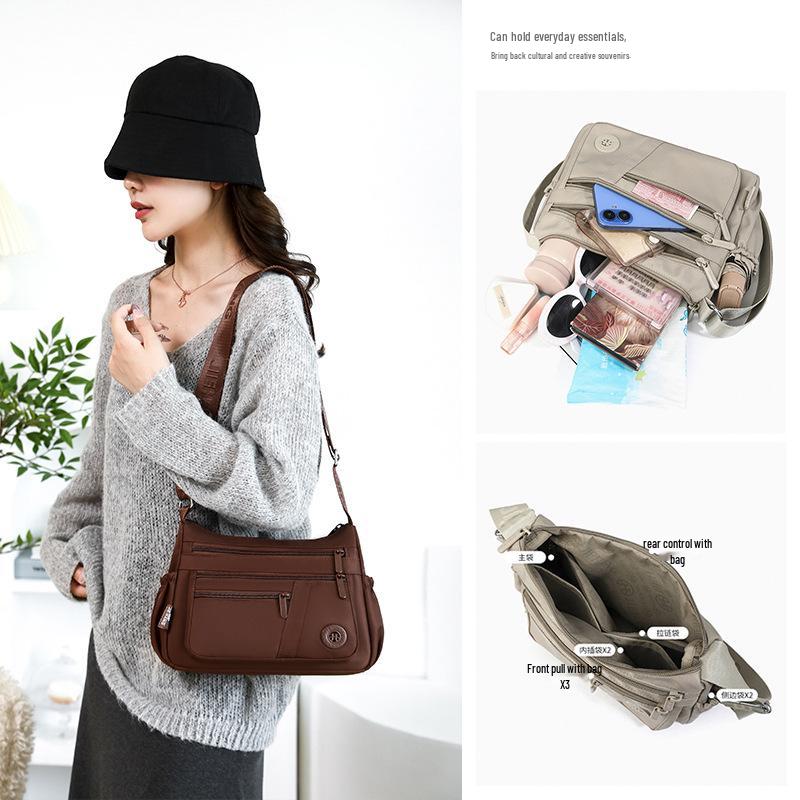 Tide Women's Nylon Crossbody Bag: Large Capacity, Lightweight, Autumn 2025 Mommy Shoulder Bag