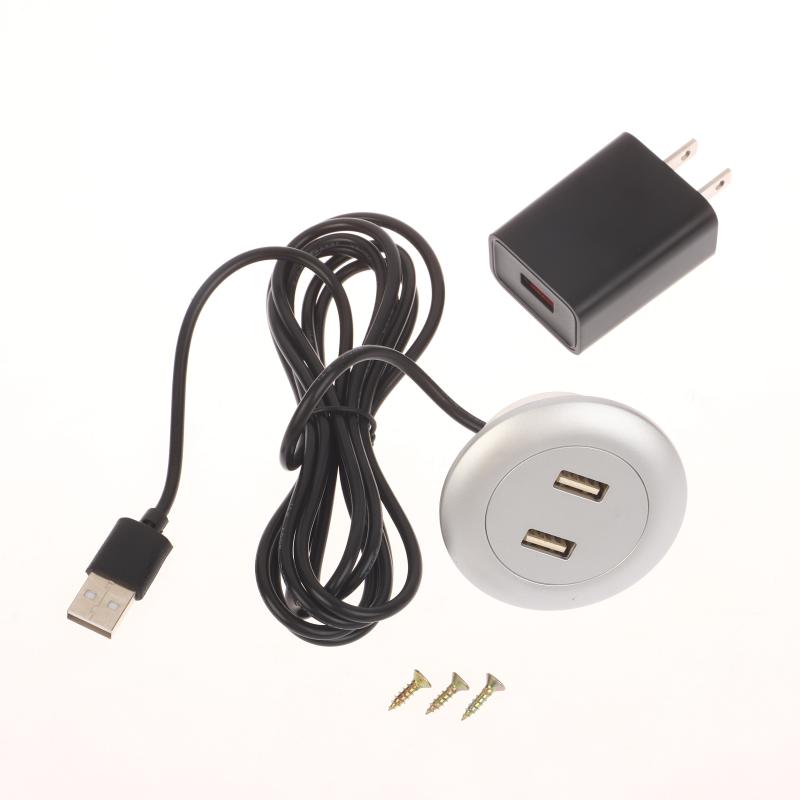 Embedded Desktop 2 Port Usb2.0 To Usb Charge Connector 5V 2A Extension Cord Mobile Tea Table Sofa Concealed Fast Charging Cable