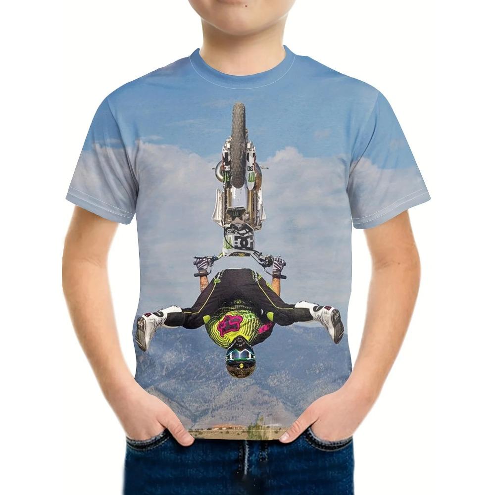 Children's Clothing T-Shirts for Boys Short Sleeve Kids T-Shirts 3D Motorcycle Printed Clothes Children Top Summer Boys T Shirt