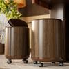 Rolling Trash Can Realistic Grains 12L Large Capacity Moisture Resistant X3UC