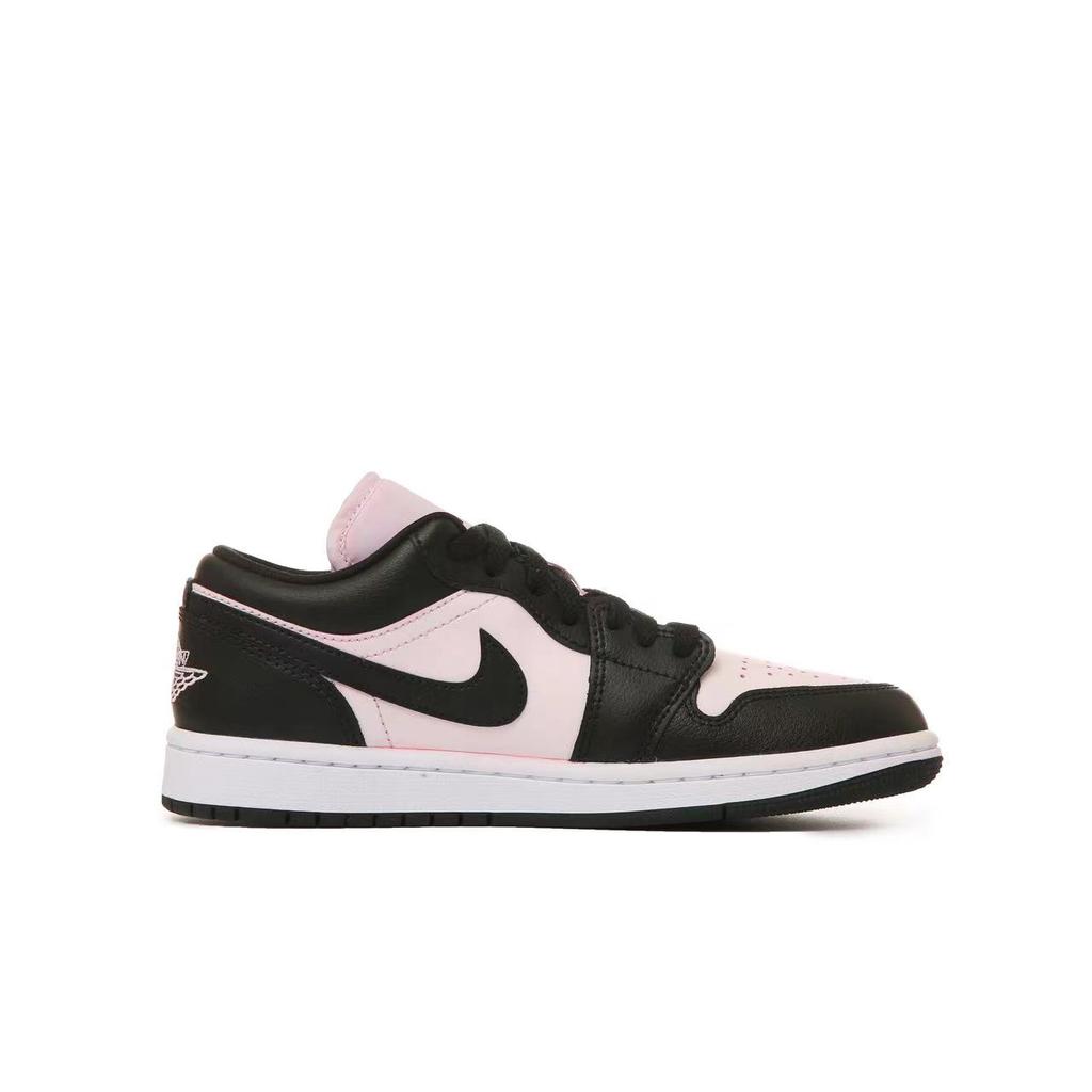 Jordan Air Jordan 1 Slip Resistant, Abrasion Resistant, Lightweight Low Top Vintage Basketball Shoes Women's Pink Black DC0774-101(Team243-S-BOX)