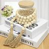 Tassel Beaded Pendants Wood Bead Garland Wooden Wall Hanging Ornament