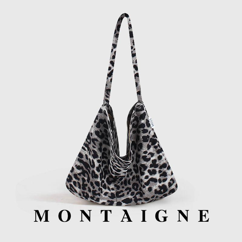 

Французская ленивая и универсальная холщовая сумка на одно плечо с леопардовым принтом Big Black Panther