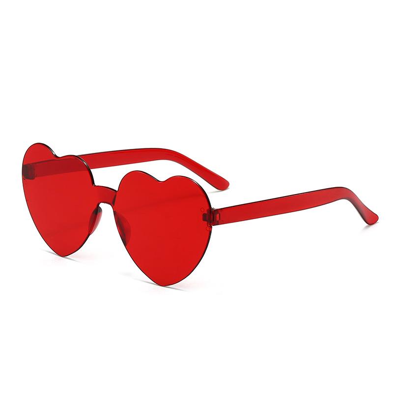 Exaggerated Peach Heart One-Piece Sunglasses – Candy Color for Parties and Performances