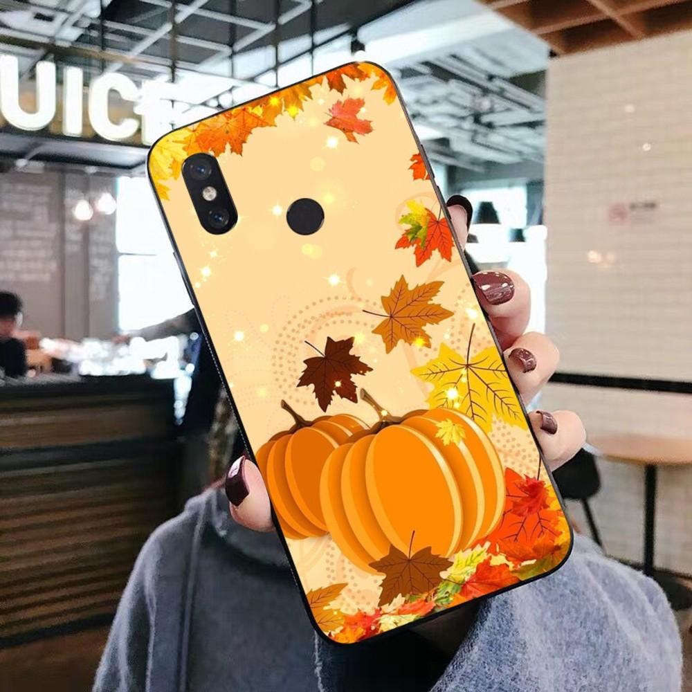 Autumn Pumpkin Leaf Halloween Phone Case For Xiaomi Mi 5X 8 9 10 11 12 Lite Pro 10T PocoX3pro PocoM3 Note 10 Pro Lite