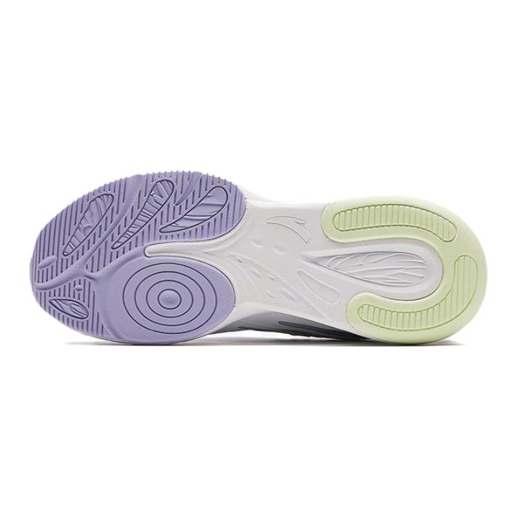 Anta Kids Versatile Comfortable Simple Non-Slip Balance Lightweight Shock Absorption Low-Top Running Shoes Kids Running Shoes White Purple 322415513-4