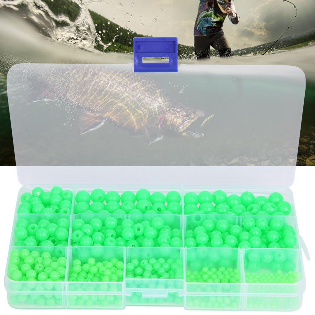 820 Pcs Multi Models Non Slip Luminous Fishing Beads Lures Tackle Tools for Saltwater Freshwater Kit