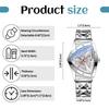 Triangular Case Watch with Stainless Steel Band Featuring Luminous Analog Quartz 3ATM Water and Date Calendar Designed for Visibility and Durability