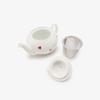 Afternoon Tea Living Teapot GU53 Strawberry Teapot with Strainer, Parallel White