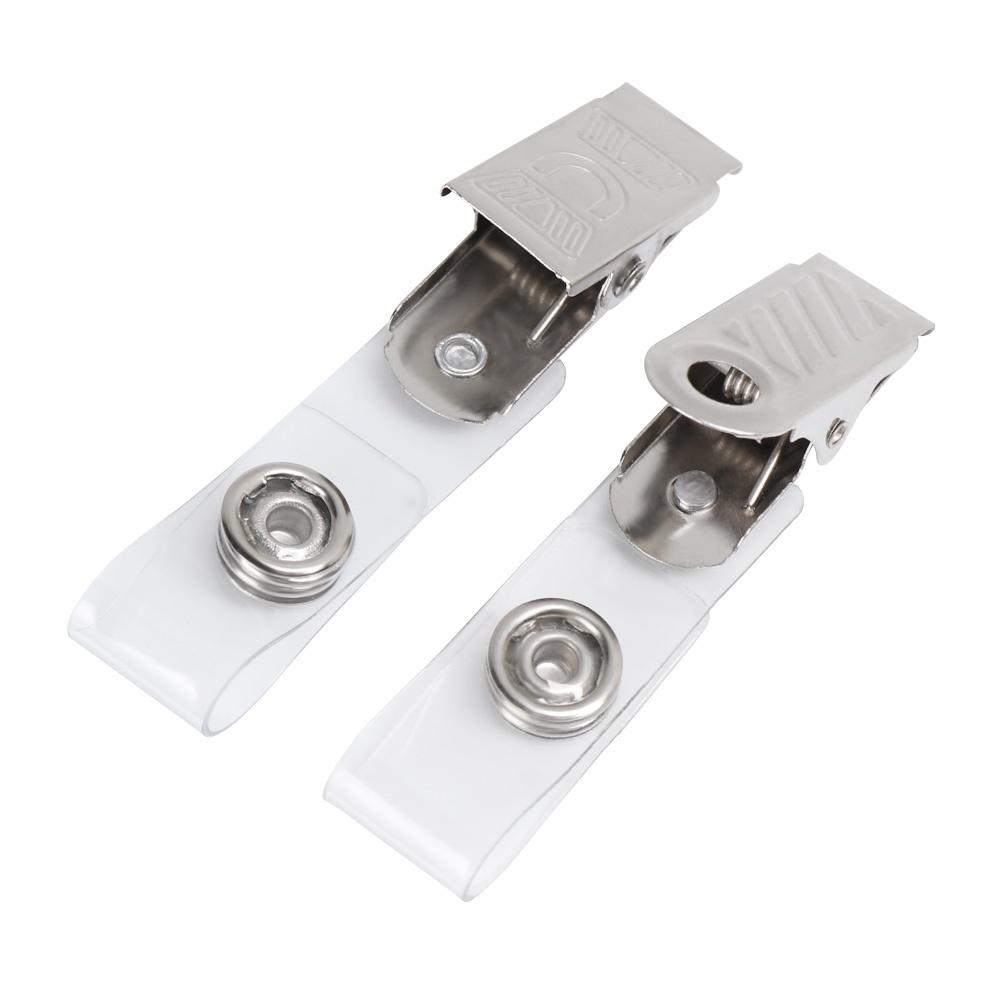 Quality Stainless Steel Anti-lost Stationary Reel Lanyard Clips Binder Key Name Tag Lanyard Clips