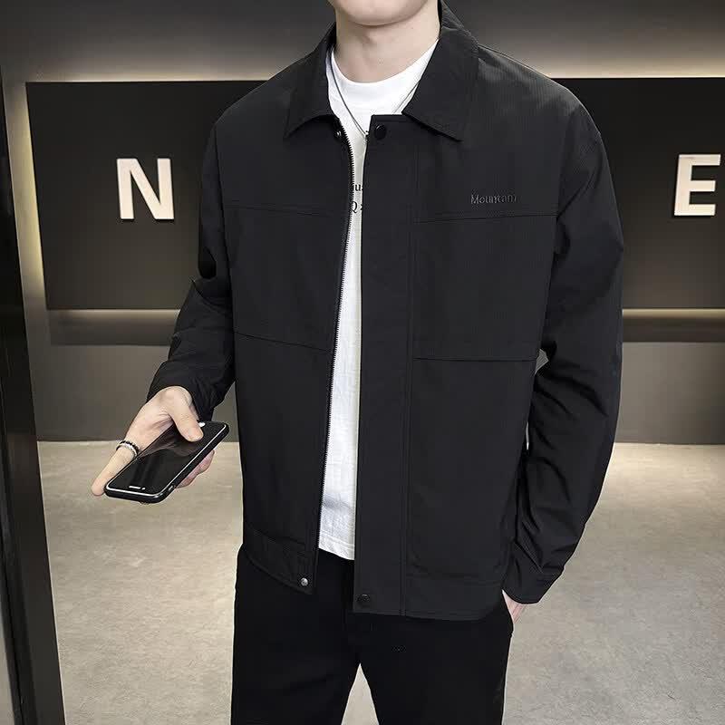 Hengyuanxiang Men's Casual Lapel Jacket