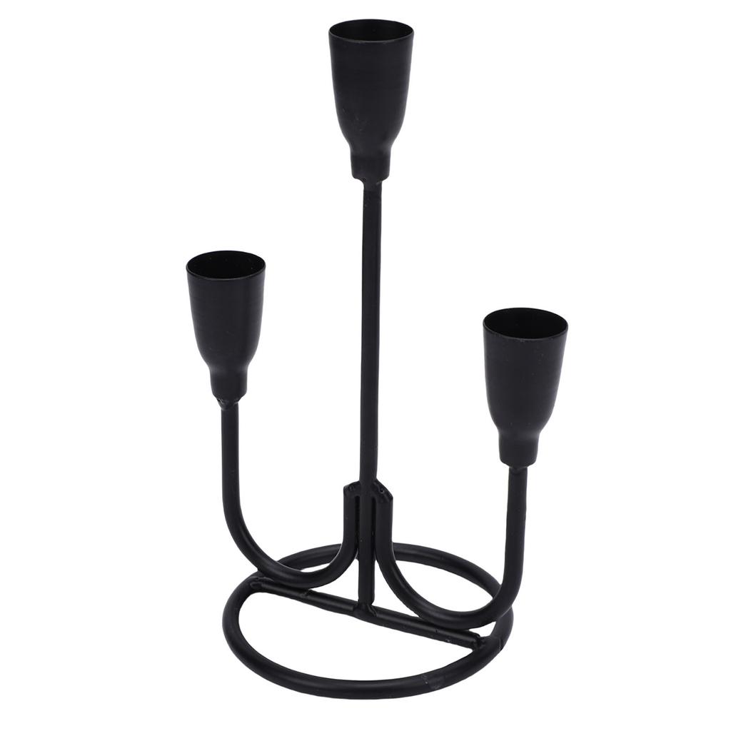 Three Head Candle Holder Iron Exquisite Candlestick Holder for Coffee Table Fireplace Decoration
