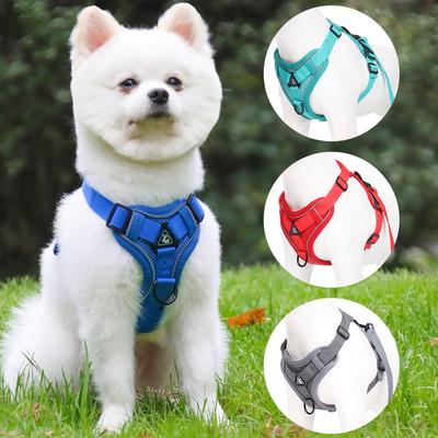 Harnais pour chien Laisse pour chat Collier Sangles Bouledogue Harnais pour chien petit moyen Bichon Frisé Gilet Chiot Réfléchissant Anti-traction Fournitures pour animaux