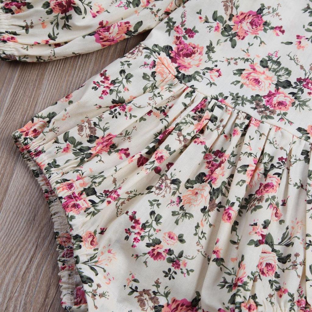 Toddler Baby Girl Romper Vintage Long Sleeve Neborn Girl Romper Jumpsuit Spring Autumn Baby Girl Clothing