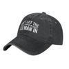 Washed Cotton Baseball Cap with Printed American Flag and Text Adjustable Strapback Hat for Adults Unisex Casual Headwear