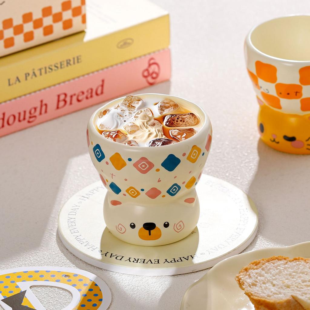 High-value cute mug, breakfast milk cup, office drinking cup, couple ceramic cup, girlfriend water cup