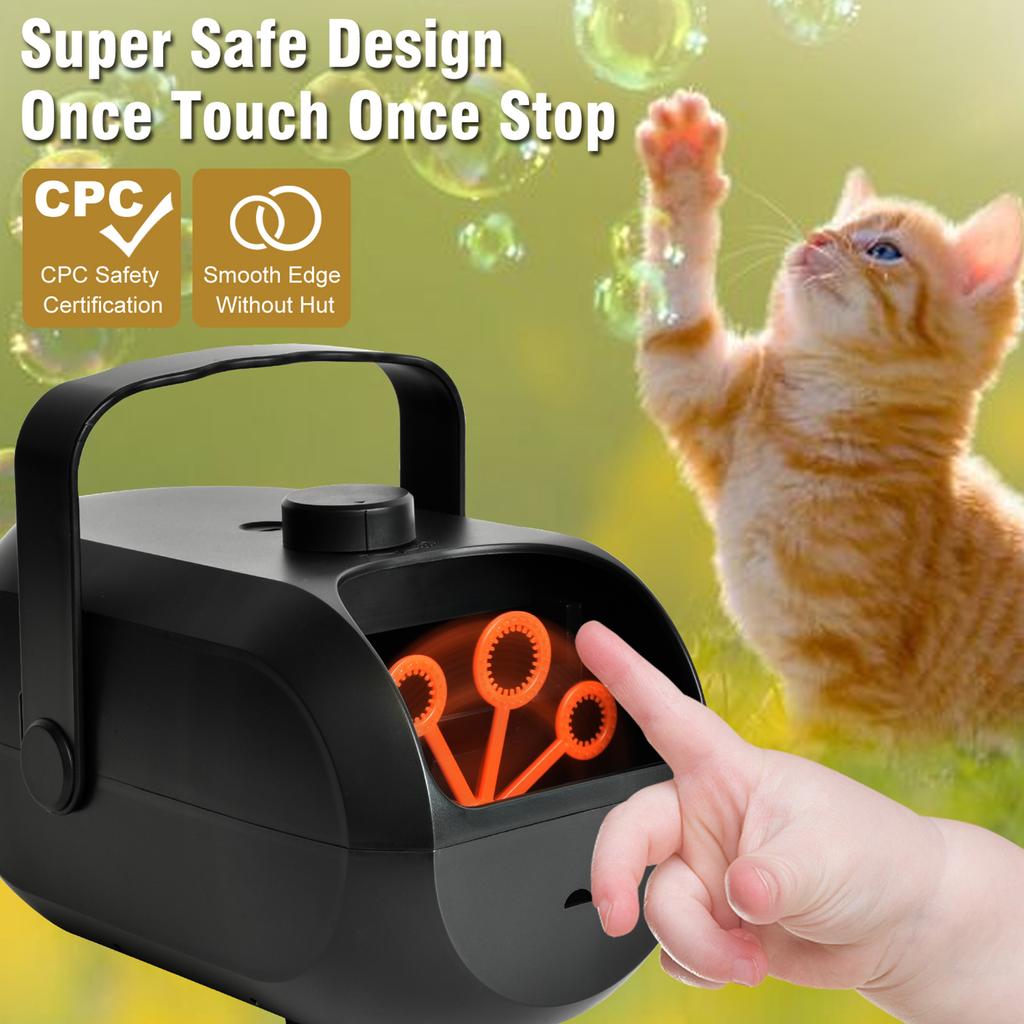 Seifenblasenmaschine Automatische Seifenblasenmaschine Tragbar Wiederaufladbar Seifenblasenmacher 4800+ Blasen pro Minute Blasen für Kinder