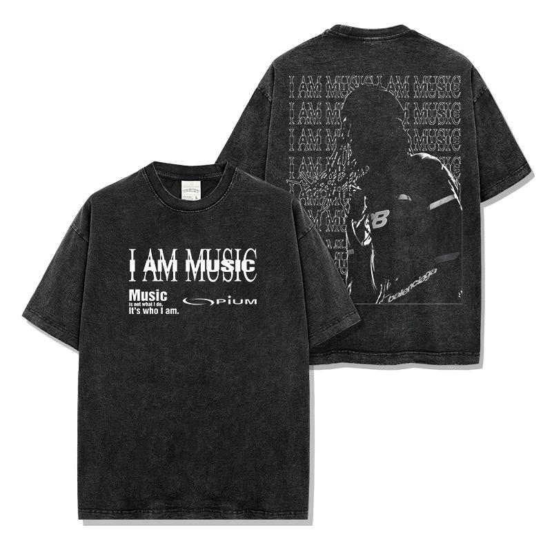 

Playboi Carti Принт Выстиранная Толстовка с Коротким Рукавом и Круглым Вырезом с Капюшоном L