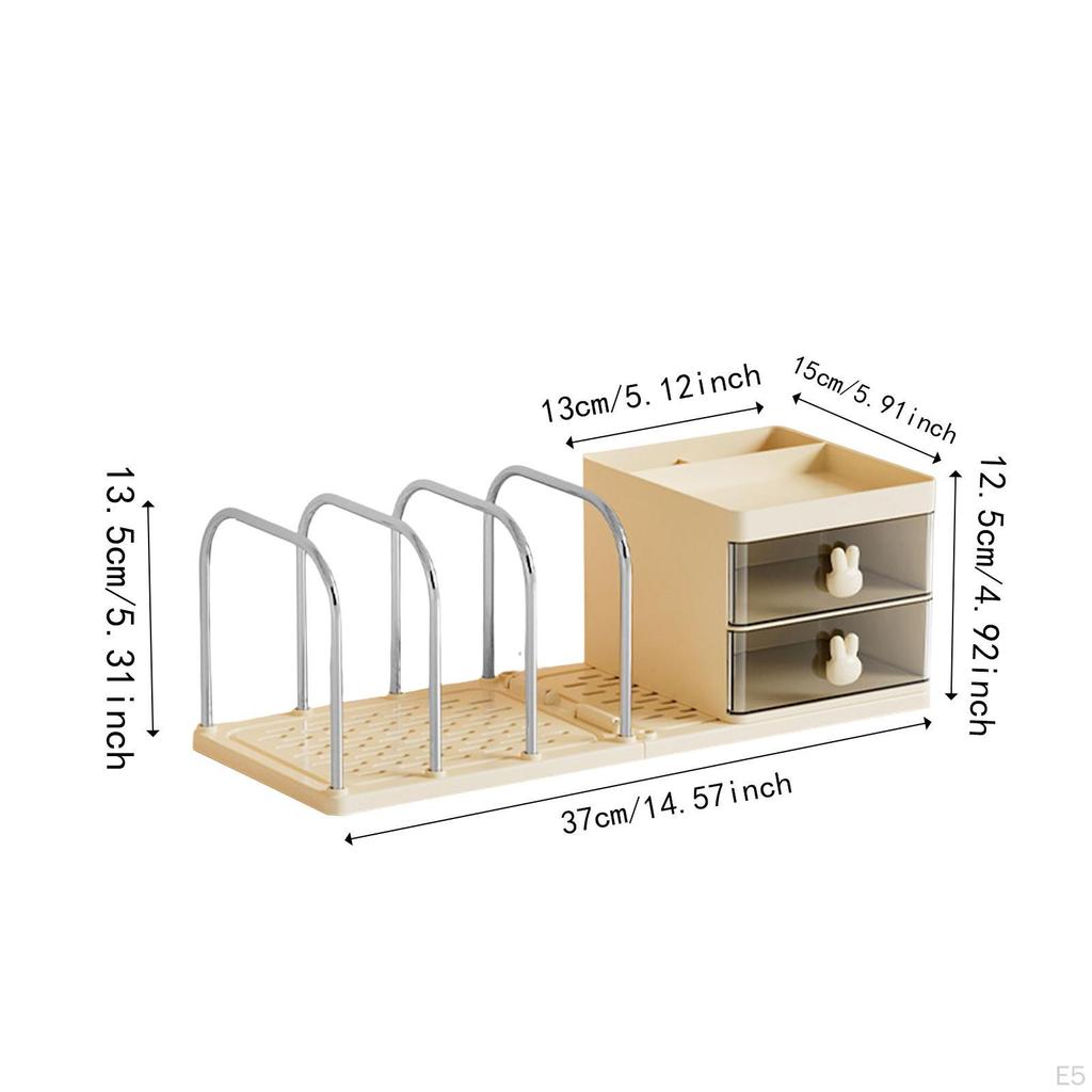 2-Drawer Desk Organizer, Large Capacity, for Office, Pens, Books, And Mail.