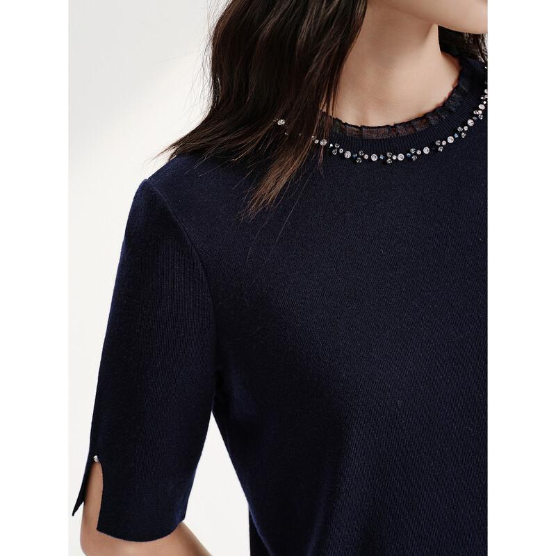 Juzui Women's Elegant Lace Short-Sleeve Knit Cardigan