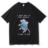Ich will nicht mehr kochen, ich will nicht sterben T-Shirts Lustiger Mausdruck T-Shirt Herren Harajuku Hip Hop Kurzarm T-Shirt