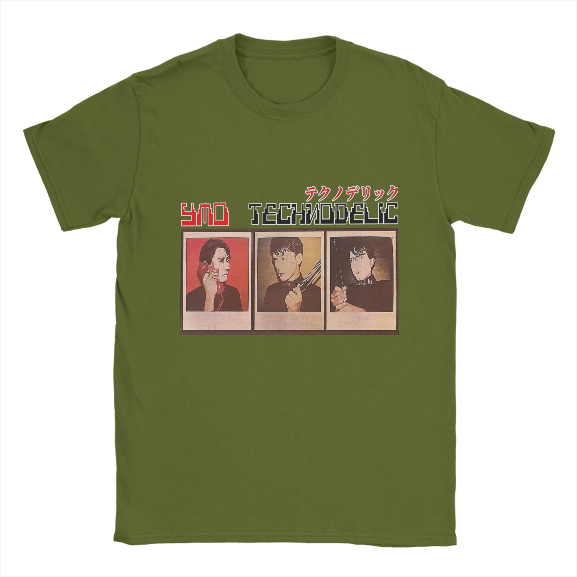 

YMO Men s T Shirt Yellow Magic Orchestra Hipster Tee Shirt Short Sleeve O Neck T-Shirt 100% Cotton Printed Tops 4XL