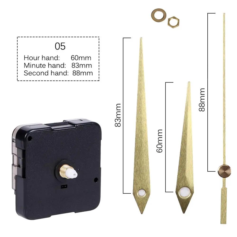 Quartz Clock Movement With Hand Mechanism Clock Repair Replacement Shaft Length 12mm (9/20 Inch) Thread Length 5mm(1/5 Inch)