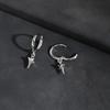 Punk Metal Star Pendant Hoop Earrings for Men Women, Silver Color Simple Drop Earrings, Creative Gothic Hip-hop Jewelry Gift