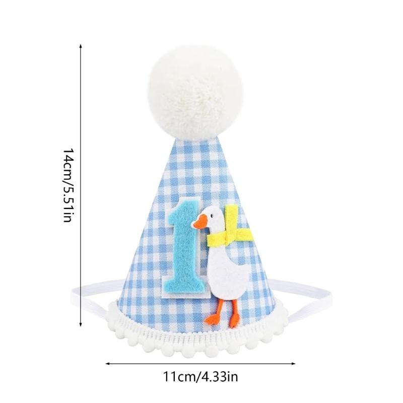 Lovely Waterfowl Themed first Birthday Hat For Infants Safe Comfortable Not Interlaced Fabric Party Decoration