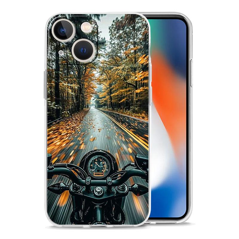 Phone Case For iPhone 17 Air Cases iPhone 16 15 12 13 14 Pro Max SE 7 8 Plus iPhone11 Clear Soft Cover Cool Motorcycle