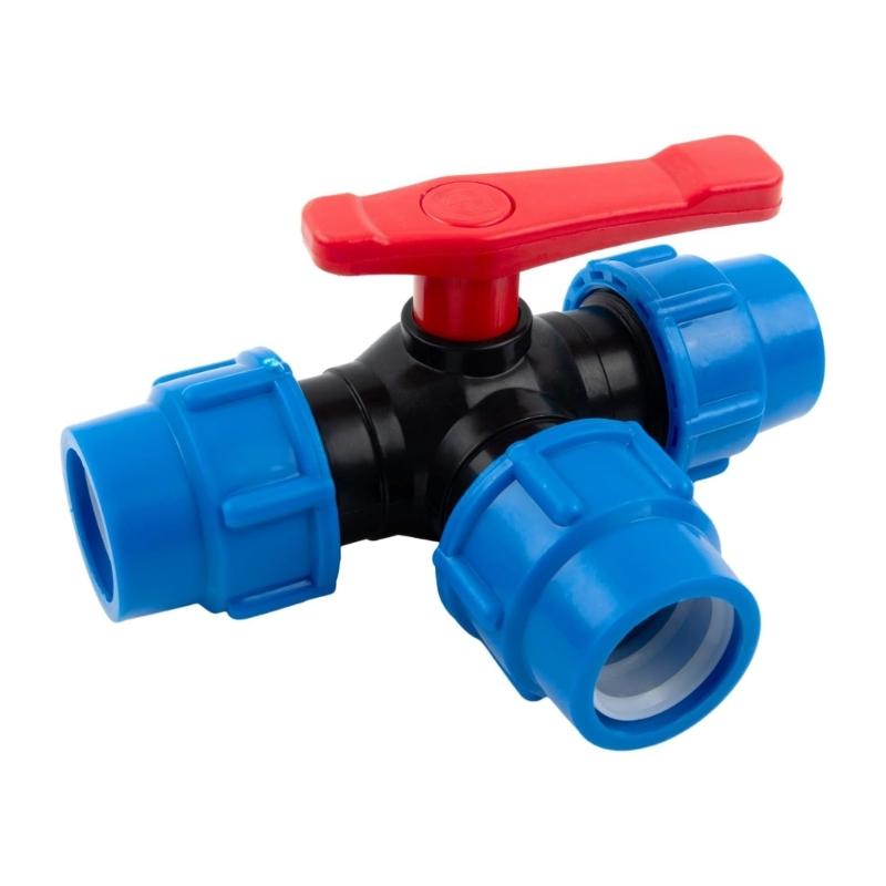 High Performances Diameter 32mm 3 Way Round Valves for Efficient Water Direction Control in Sturdy Plastic Pipes