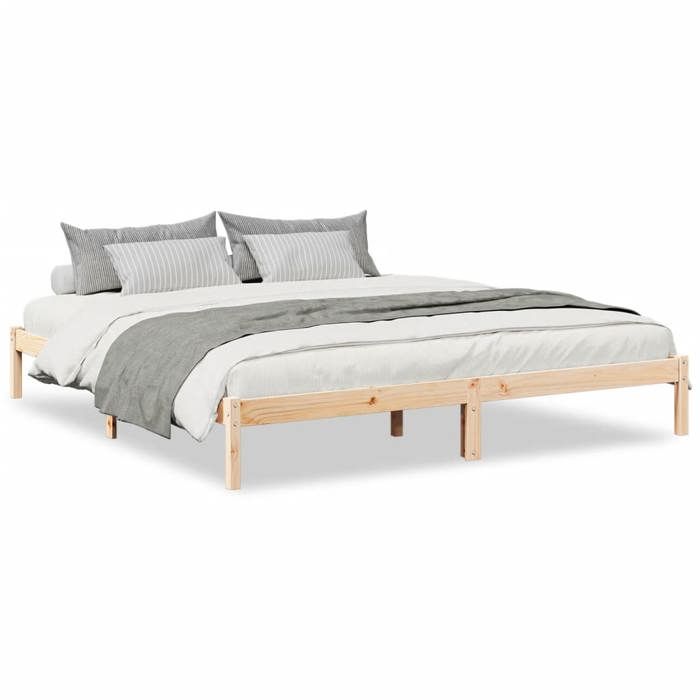 VidaXL Extra Long Bed Frames Without Mattress 180x210 Cm Solid Pine Wood, Bed, Bedroom Furniture, Wooden Bed, Double Bed, 852410