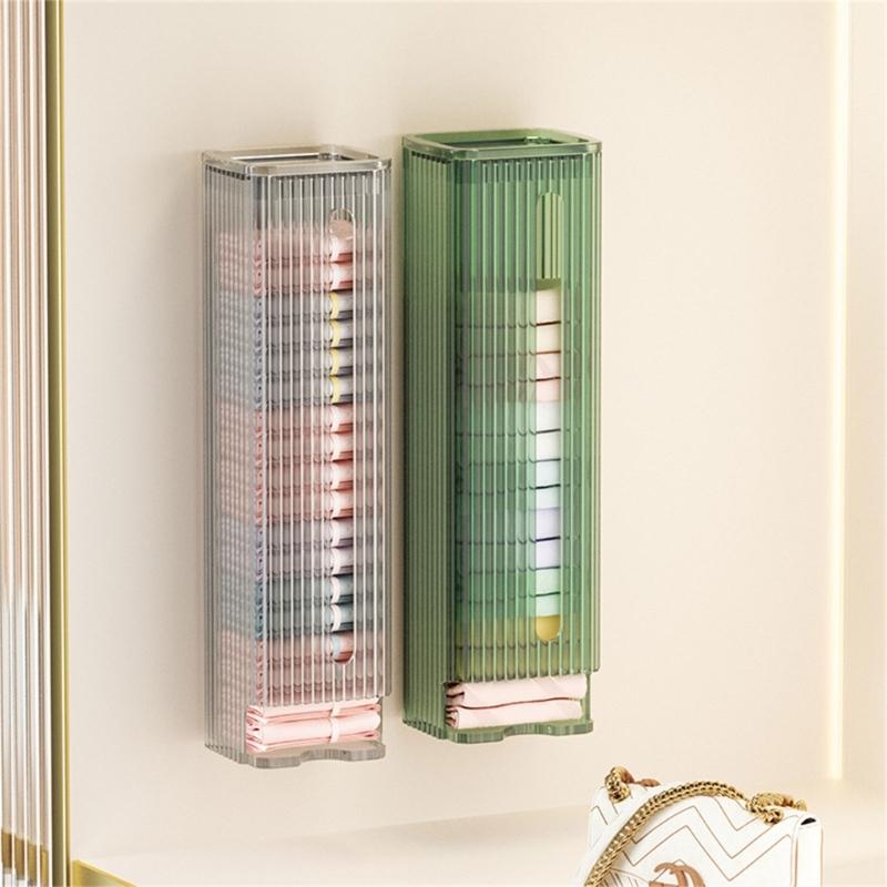Wall Mounted Socks and Underwear Organizer Box Space Saving Panties Storage Case Plastic Bag Dispenser for Kitchen