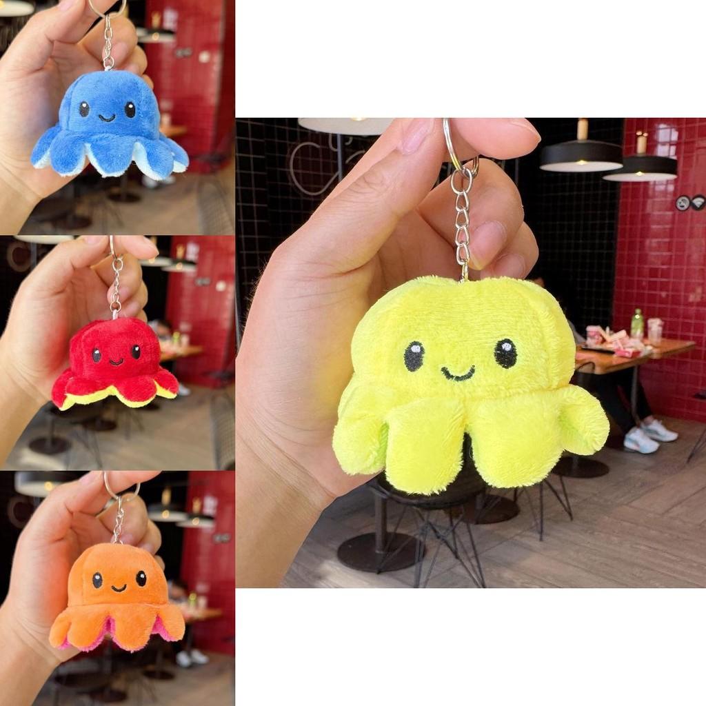 Reversible Octopus Plush Keychain Doll Pendant For Kids Gift