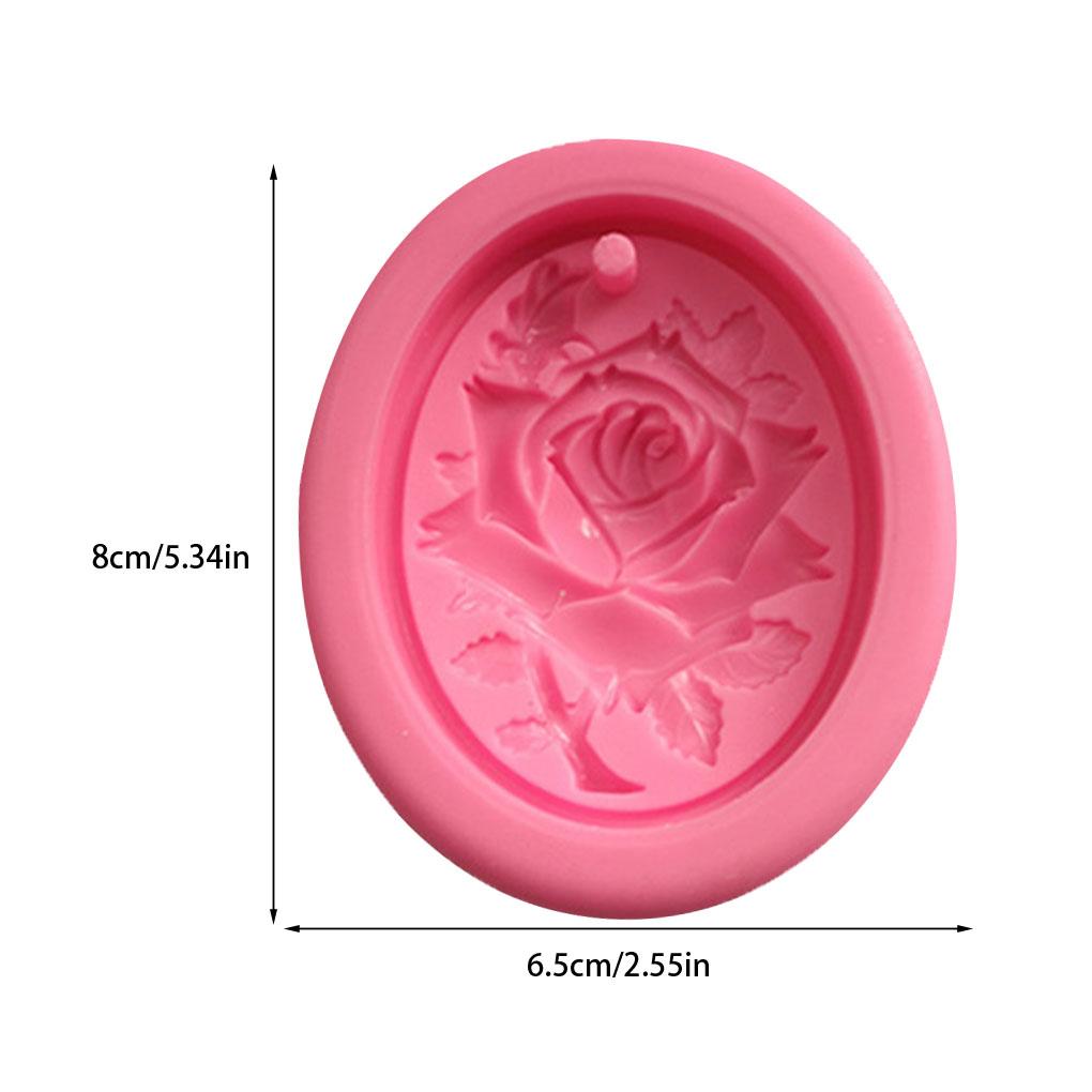 Silicone Rose Pattern Pendant Mold Portable Decorative Resin Scented Candle Ornament Mould Molding Tool Accessories
