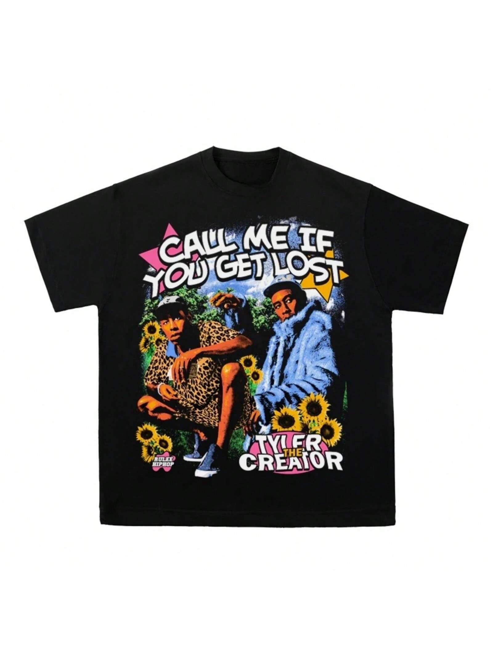 2025 American Creator Hip Hop Street Rap And Wo T-Shirt Summer Short Sleeve High Quality Luxury Brand S разноцветный