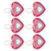 6Pcs Valentine's Day Heart Shape Ornament Felted Cloth Heart Pendants for Mantels Wall Window Door Tree Display