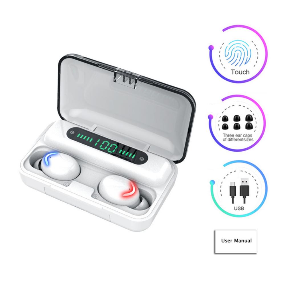 F9 5C უსადენო სპორტული ყურსასმენი Bluetooth 5.0 TWS მიკროფონით HiFI სტერეო Xiaomi Android IOS-ისთვის