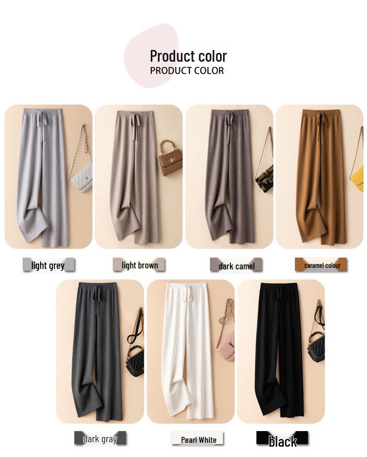 2024 Korean High Waist Knit Wide-Leg Extra Long Pants for Tall Women