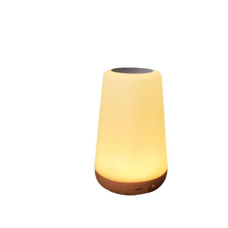 13-Color Wood Grain LED Night Light: Creative USB Rechargeable Bedside Lamp for Camping & Bedroom Atmosphere