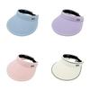 Solid Uv Color Protection Breathable Caps Adjustable Wide Brim Hats Outdoor