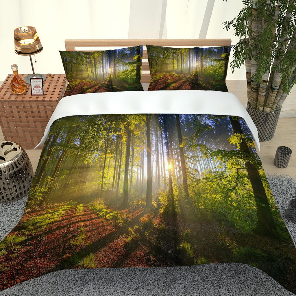 Kid Bedroom Duvet Cover Collections 3D Print Plant Forest Deep Forest Bedding Collection Single Twin Full Queen King Size Bed  Pillowcase