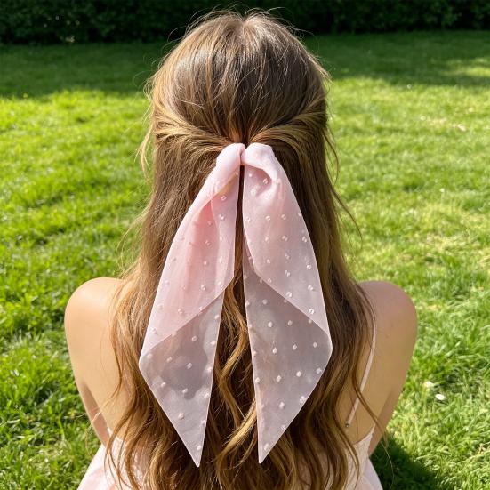 Hair Tie High Elasticity Bow Ribbon Design Lightweight Yarn Hair Rope Ponytail Holder Versatile Hair Accessory