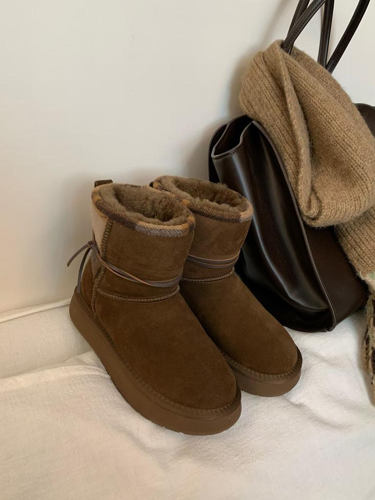 Snow boots women's 2025 new winter velvet thick-soled warm cotton shoes non-slip fluffy women's boots