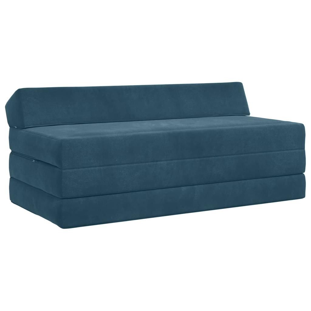 Folding Sofa Bed Blue 120 x 60 x 49 cm Fabric