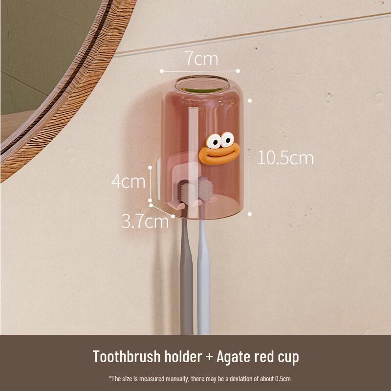 LIEI Suction Cup Wall-Mounted Toothbrush and Cup Holder