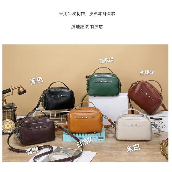 Vegetable Tanned Top Layer Cowhide Small Square Bag Mini Bag Retro Summer New Fashion Genuine Leather Women's Crossbody Bag